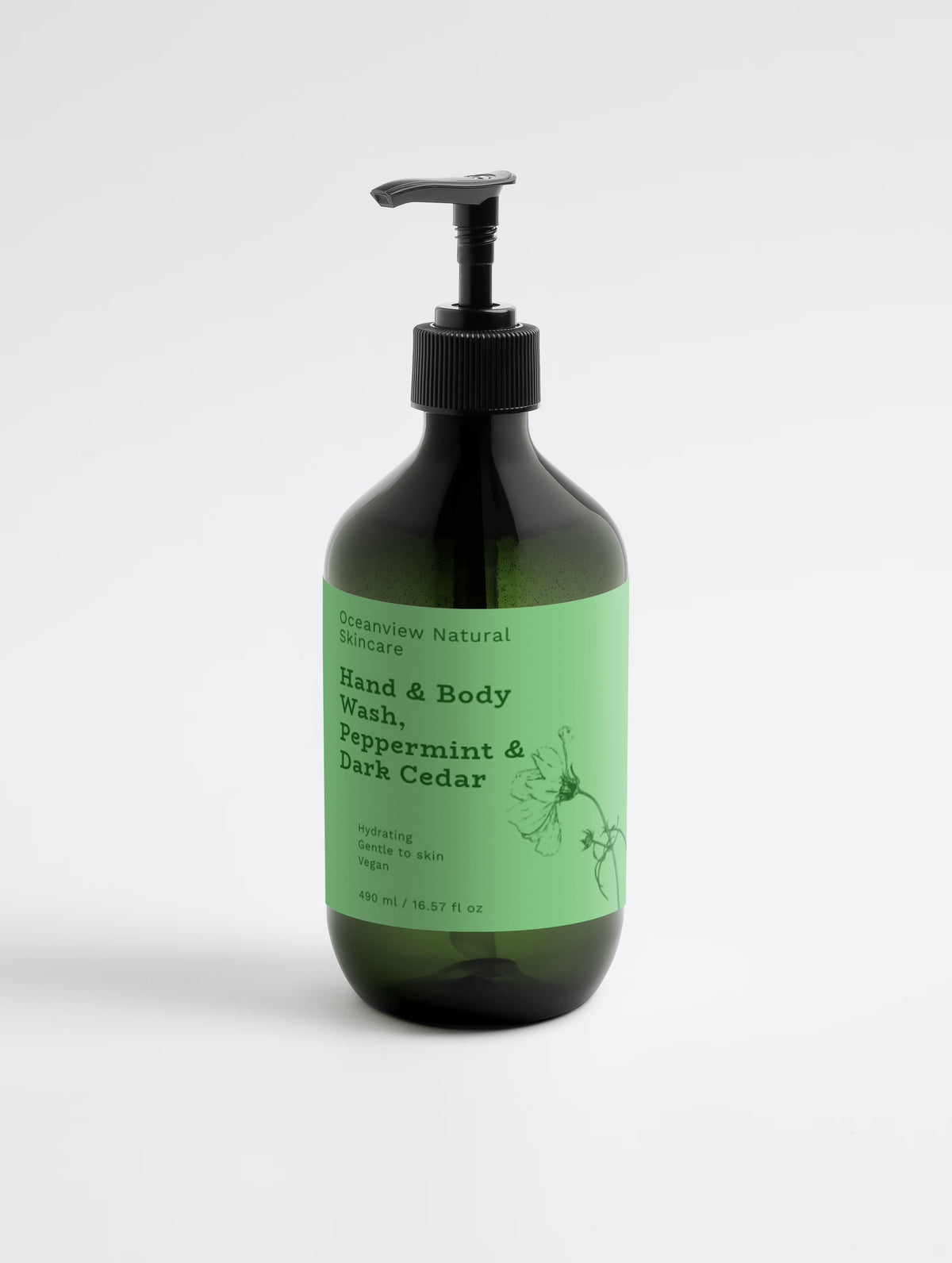 Hand & Body Wash, Peppermint & Dark Cedar 490 ml